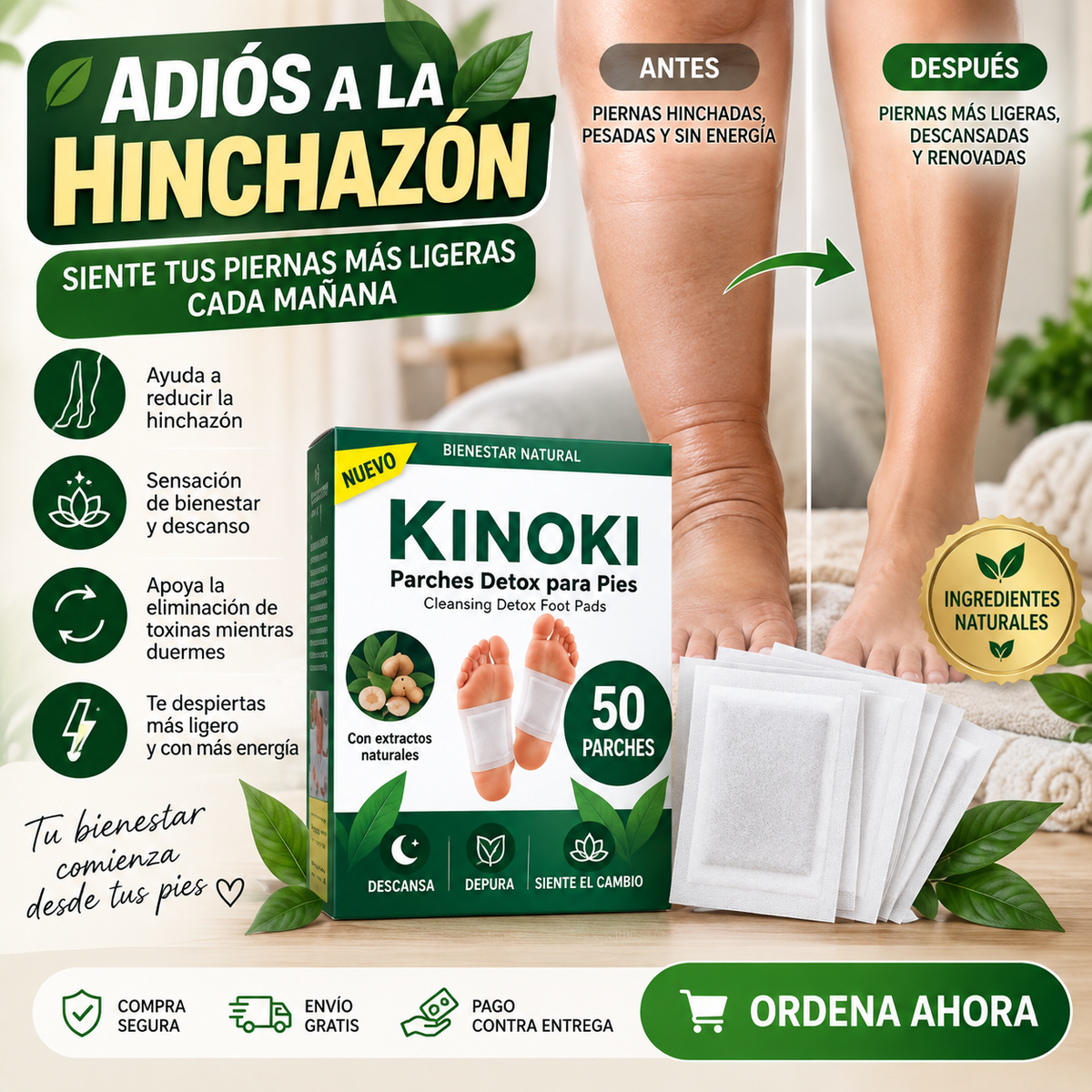 50 Parches Kinoki | Bienestar Para Tus Noches — 50% De Descuento Solo Hoy