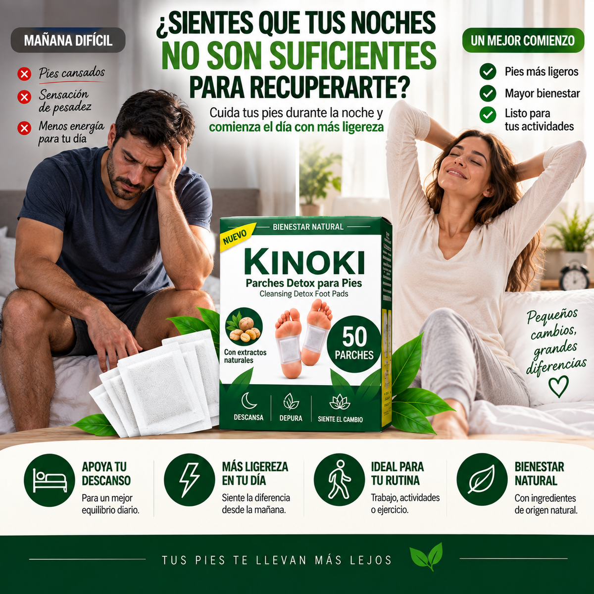 50 Parches Kinoki | Bienestar Para Tus Noches — 50% De Descuento Solo Hoy