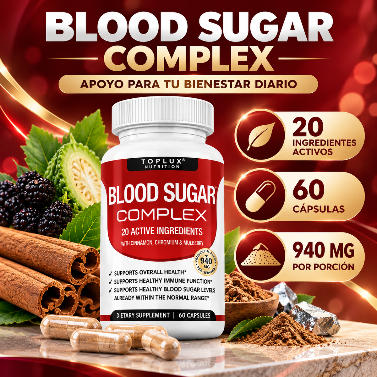 Blood Sugar Complex | Apoyo Para Niveles Saludables De Glucosa