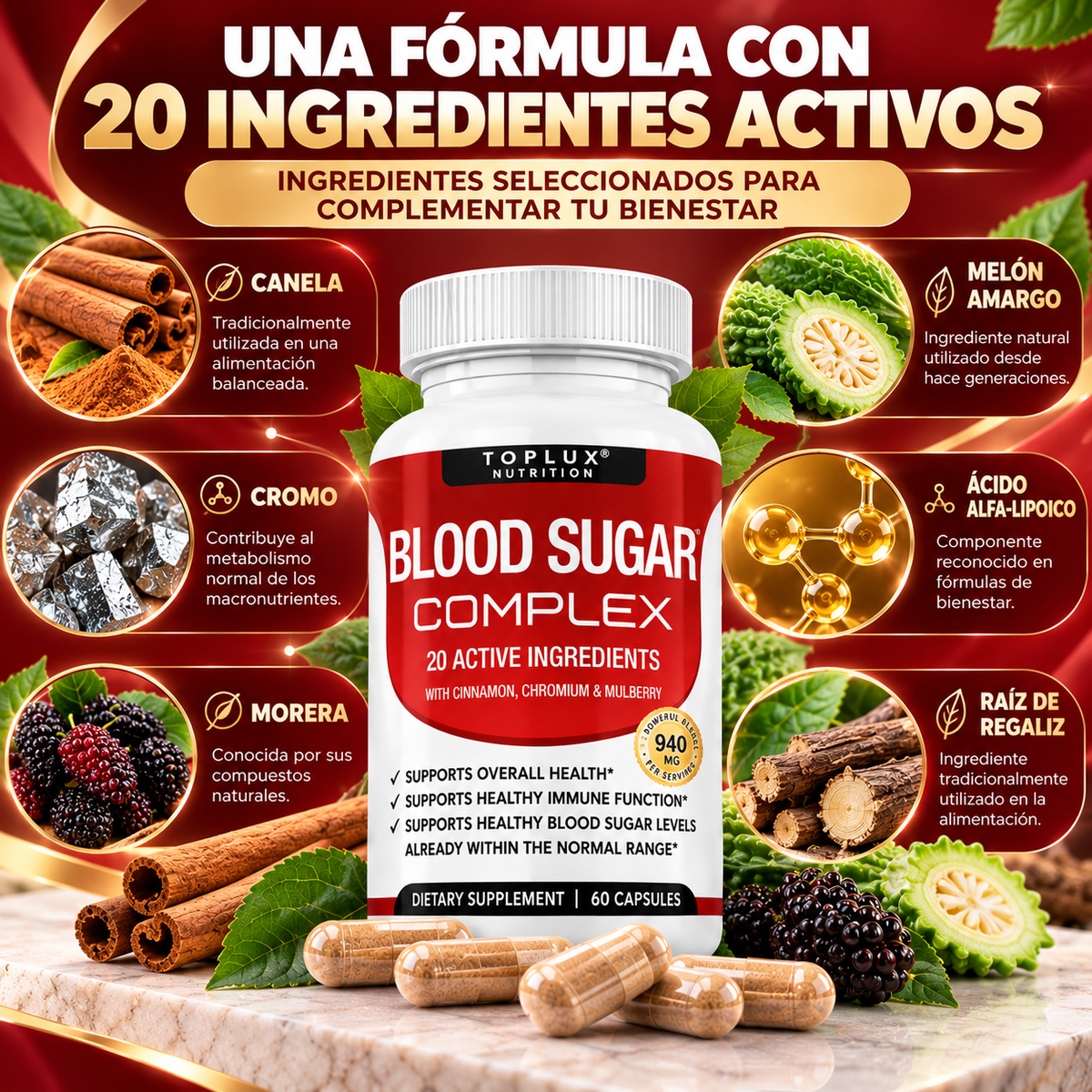 Blood Sugar Complex | Apoyo Para Niveles Saludables De Glucosa