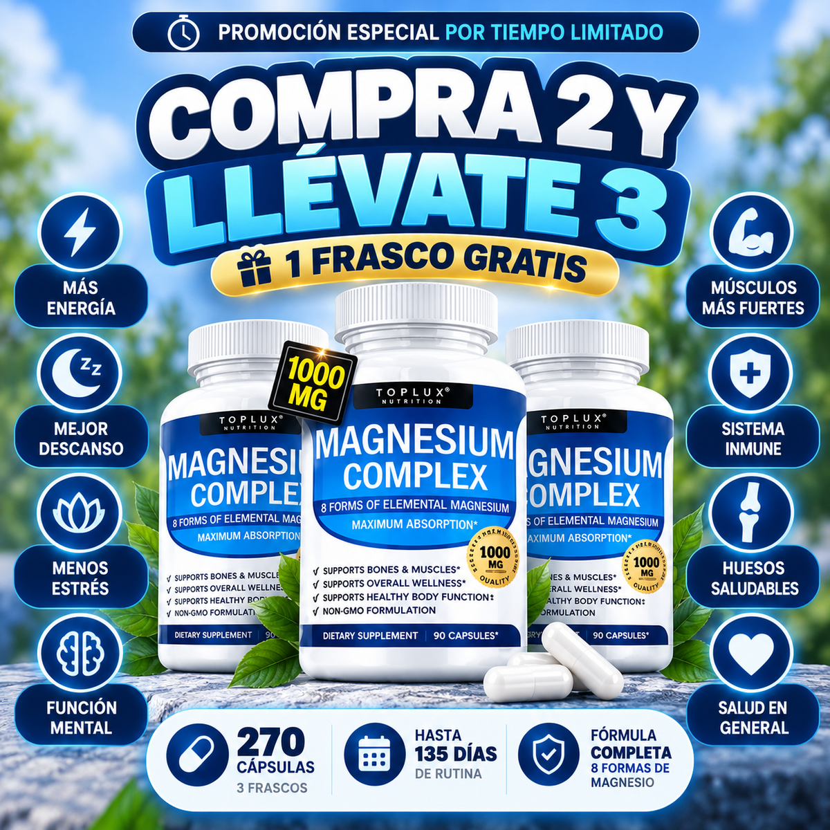 Magnesium Complex 8 En 1 – Energía, Descanso Y Bienestar En Una Sola Fórmula